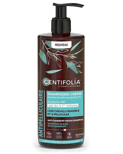 Shampoing crème antipelliculaire cheveux sensible 500ml Bio 3A+ - Centifolia