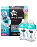 Lot of 2 Tommee Tippee Advanced Anti-Colic Bottles 0m+ - 260ml