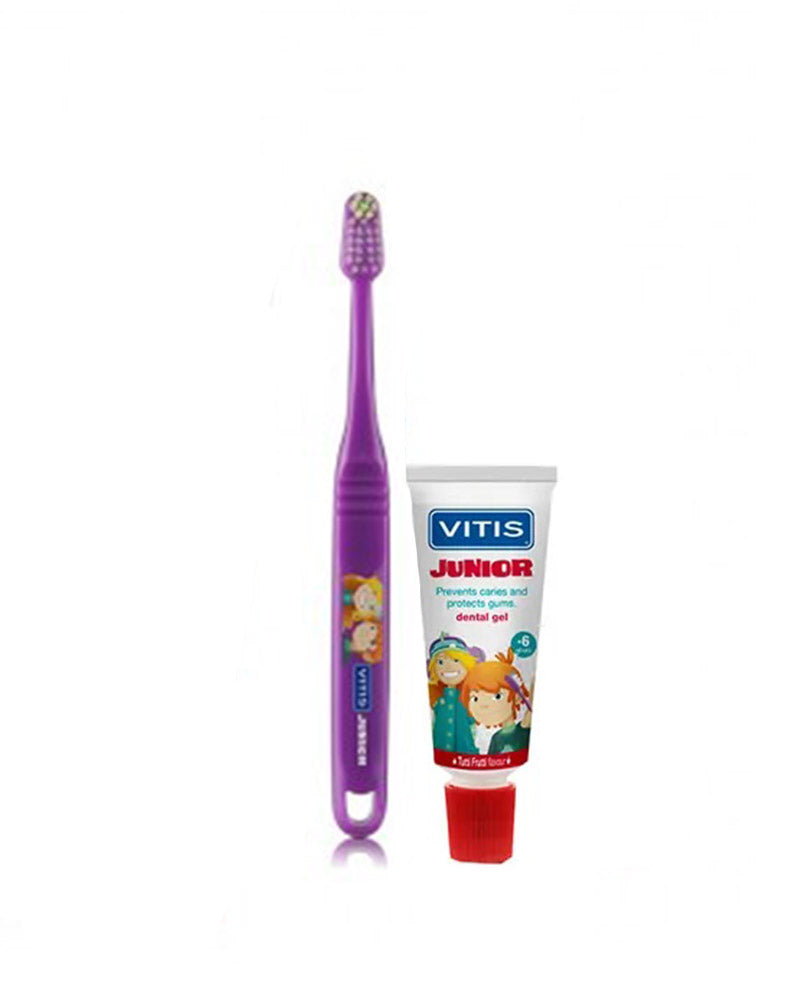 Vitis Gel Dentifrice+Brosse à Dent +6ans - Mauve