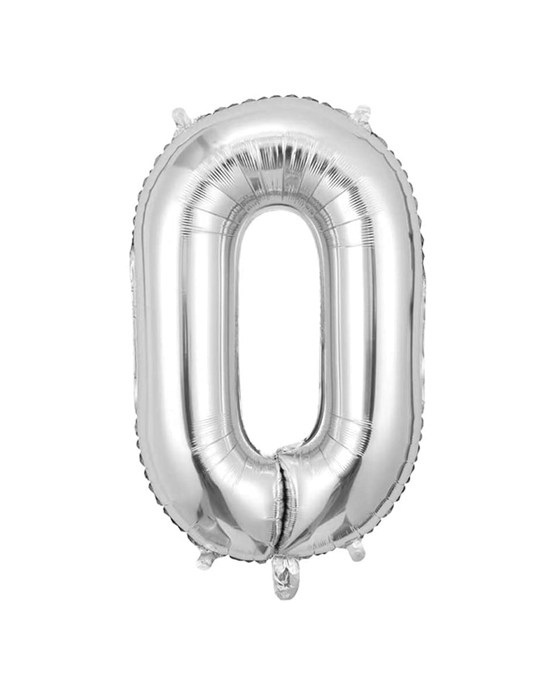 Number Balloon 0 - Silver