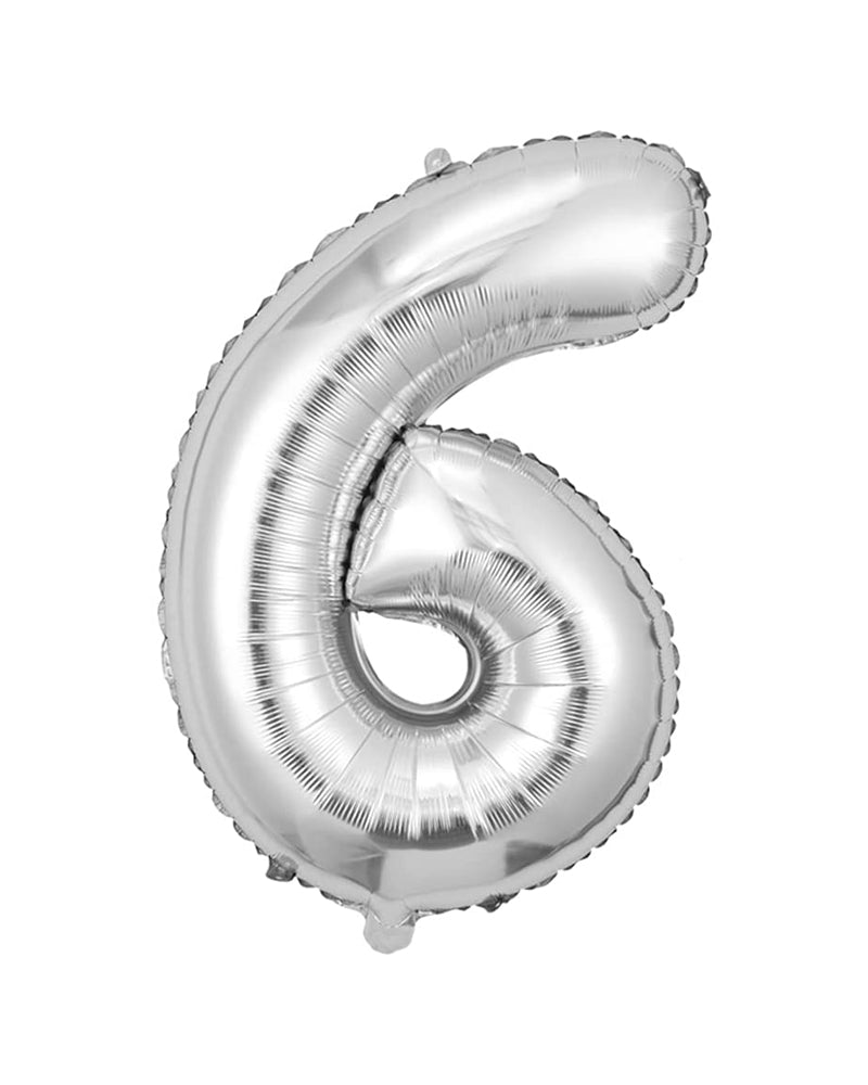 Number Balloon 6 - Silver