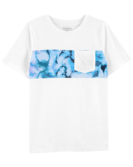 T-Shirt À Poche En Jersey À Rayures OshKosh - Blanc & Bleu