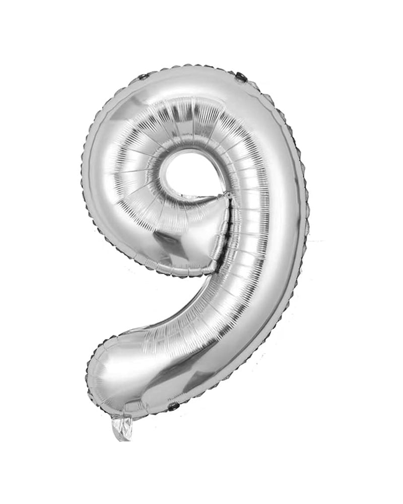 Number Balloon 9 - Silver