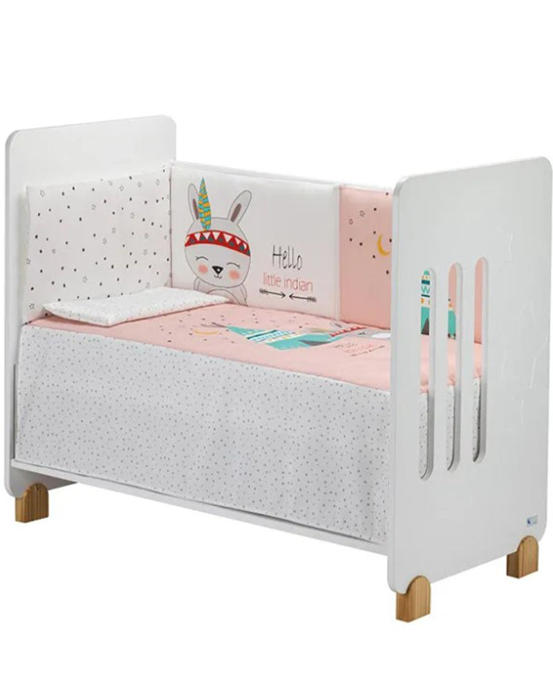 Set couette et tour de lit bébé 60x120 cm rose