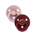 BIBS Set of 2 Round Pacifiers - Powder Pink/Garnet
