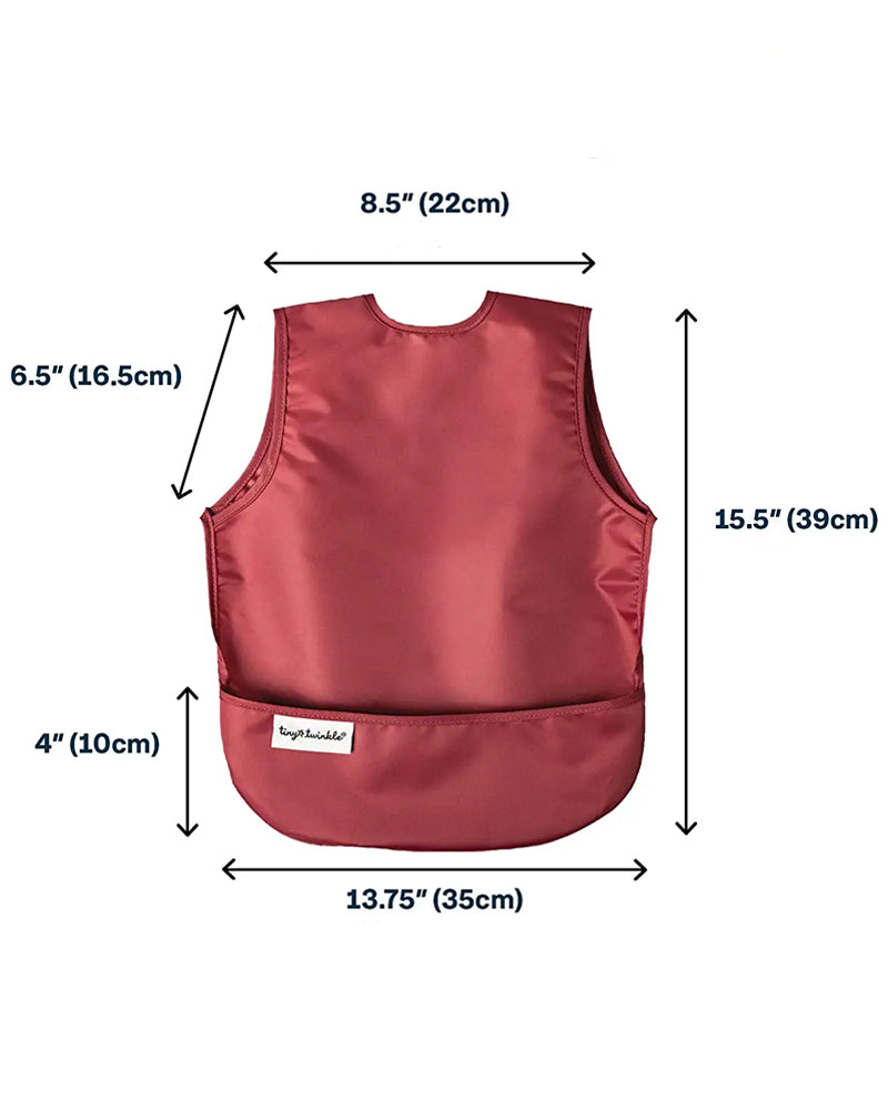 Tiny Twinkle Pack of 2 Mess-Proof Bibs - Pink & Burgundy