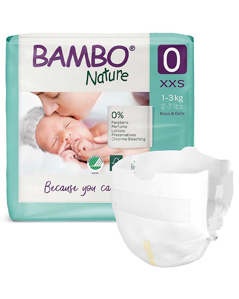 Bambo Nature Diapers Size 0 (1-3kg) - 24 Units