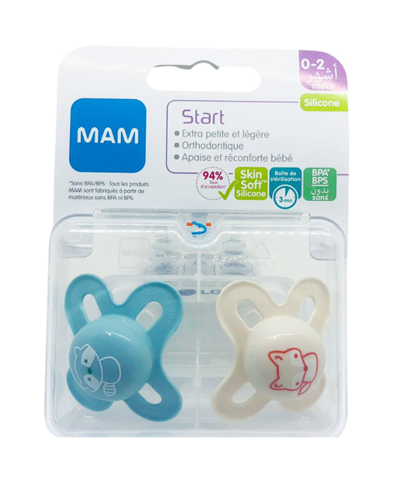 Set of 2 MAM Start Pacifiers 0-2 months - Boy