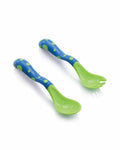 Nûby Cubiertos de aprendizaje 2ª edad (Cucharas + Tenedor) +12m - Azul