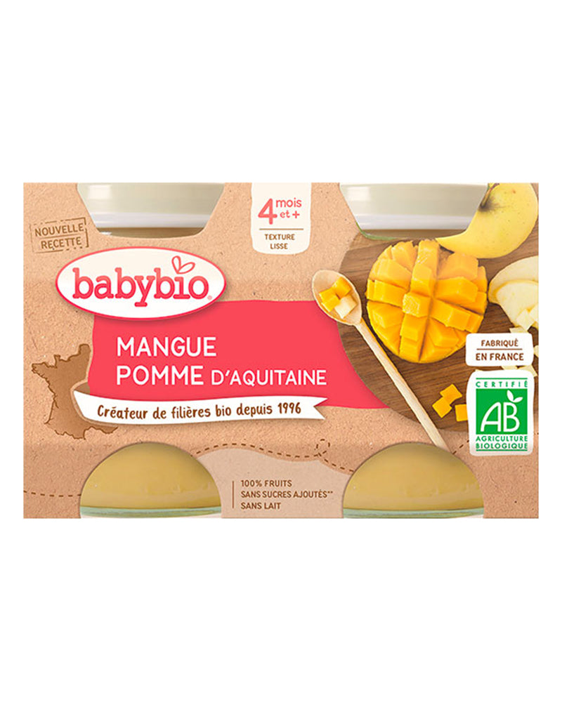 Babybio Petit Pot Mangue Pomme de Nouvelle-Aquitaine 2x 130g