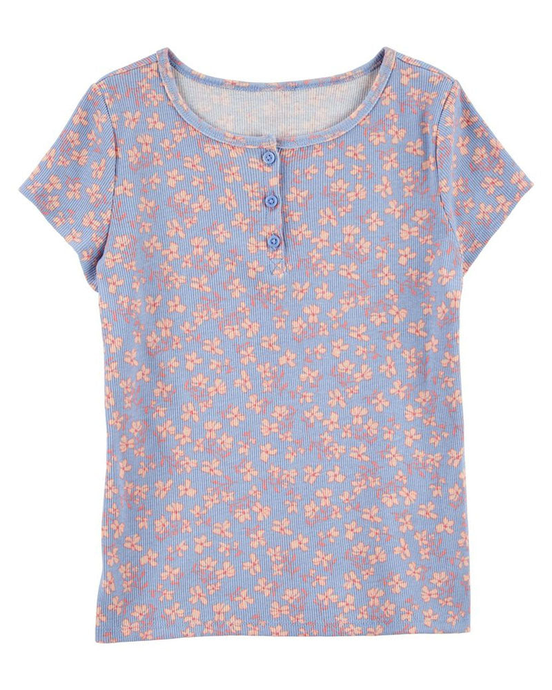 T-Shirt Côtelé À Imprimé Floral OshKosh - Bleu