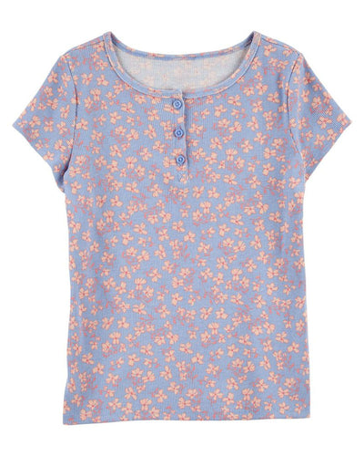 T-Shirt Côtelé À Imprimé Floral OshKosh - Bleu