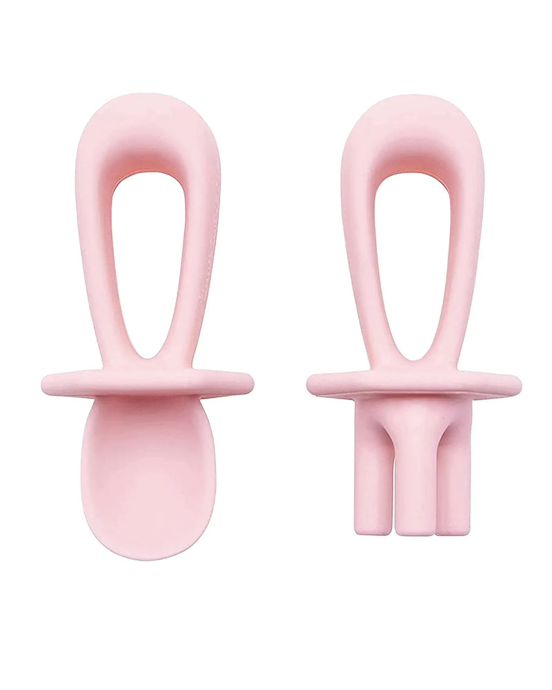 Tiny Twinkle Couverts d'apprentissage en silicone - Rose