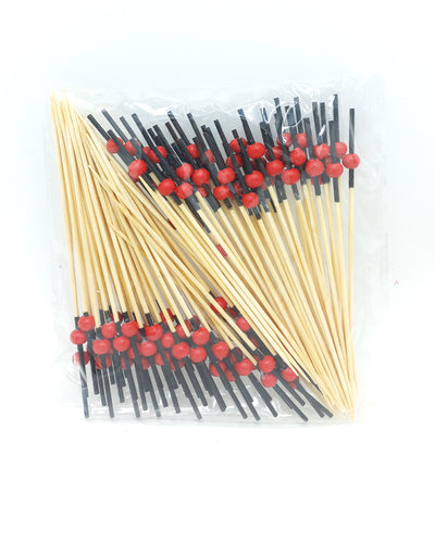 Brochettes de bambou décoratives - Noir & Rouge