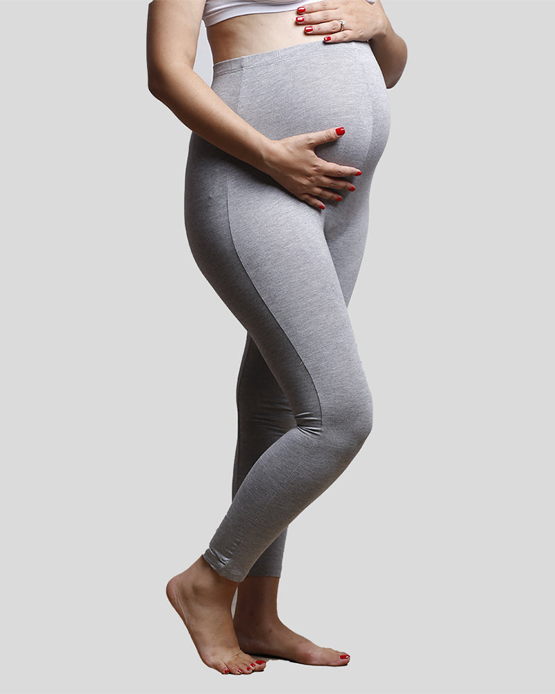 Maternity Leggings - Shiny Gray