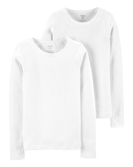 Lot de 2 T-shirt Manches longues basic Carter's - Blanc