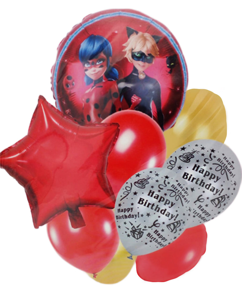 Pack Miraculous 9 Smile Balloons For Birthday