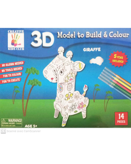 3D Model To Build & Colour 14 Pièces - Giraffe