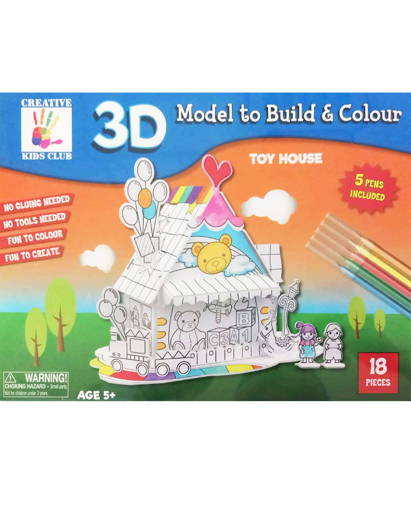 3D Model To Build & Colour 18 Pièces - Toy House