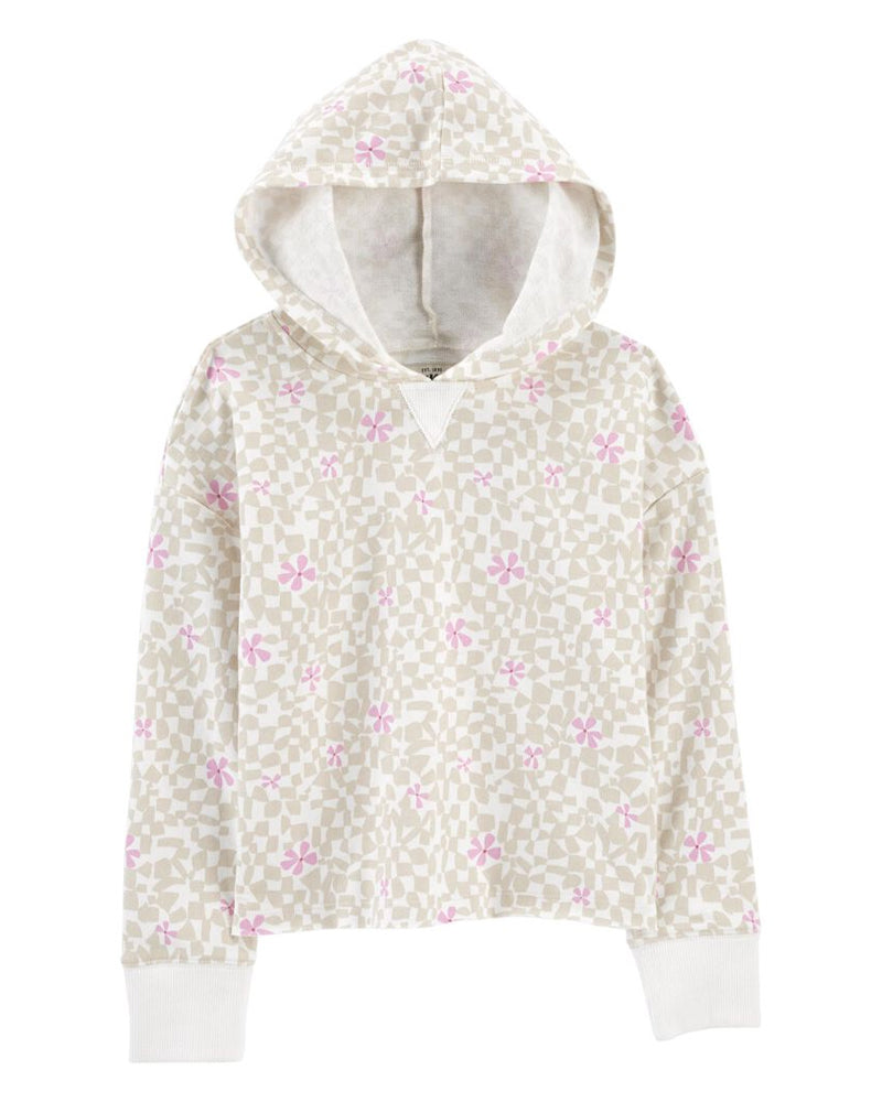 OshKosh Ivory Floral Print Hooded Sweatshirt