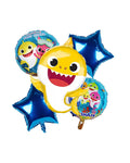 Pack Baby Shark 5 Piezas de Decoración para Cumpleaños