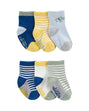 Lot de 6 chaussons Carter's - Jaune & Bleu