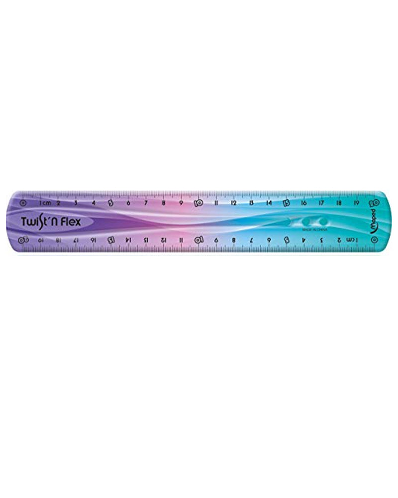Maped Twist'n Flex decorated 20cm ruler in blister - Blue & Purple