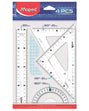 Maped Kit de Traçage 20cm 4 Pcs Geometric