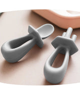 Tiny Twinkle Silicone Learning Cutlery - Gray