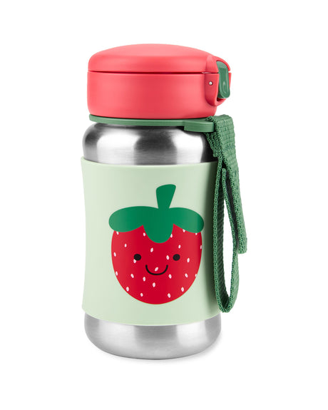 Skip Hop Gourde avec paille en acier inoxydable 350ml - Fraise