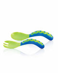 Cubiertos de aprendizaje Nûby (cucharas + tenedor) +9m - Verde