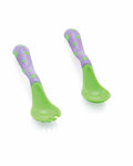Cubiertos de aprendizaje 2ª edad Nûby (Cucharas + Tenedor) +12m - Morado
