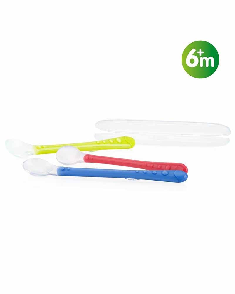 Nûby Flexible Silicone Spoon +3m - Red