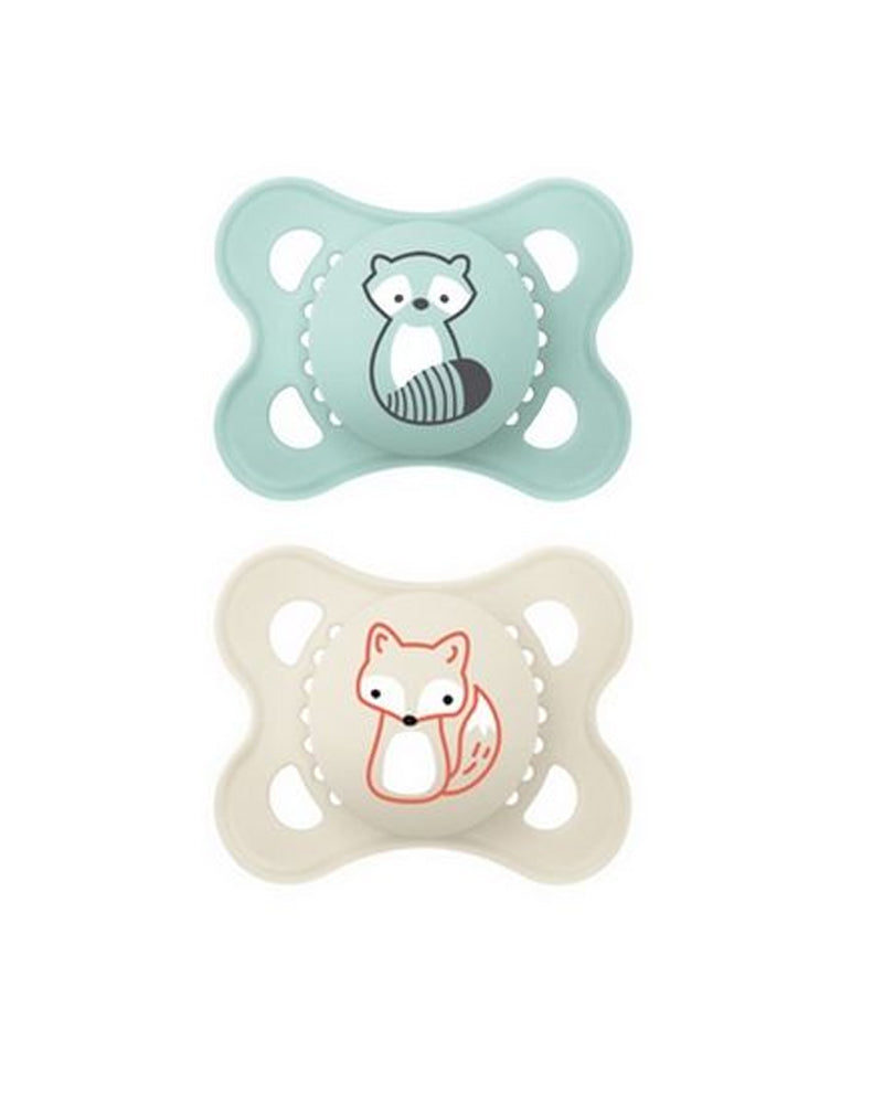 Set of 2 MAM Original Pacifiers 2-6 months - Raccoon & Fox