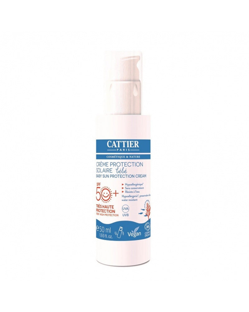 Crème protection solaire bébé SPF50+ Cattier - 50ml