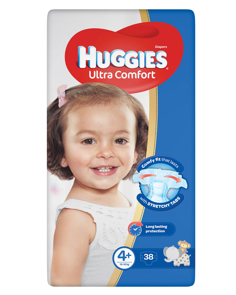 Huggies Couches Ultra Comfort Jumbo Taille 4+ - 38 Unités