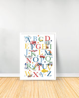 Decorative Table - Alphabet The Means of Transport - White
