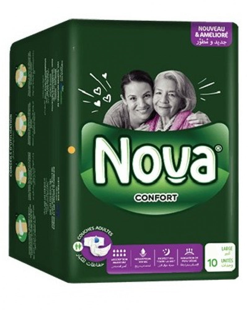Nova Medium Adult Diapers - 10 Pieces