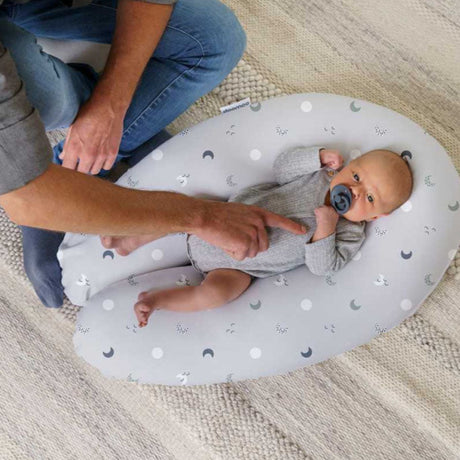 Coussin d'allaitement et maternité BUDDY Moon Doomoo - Bleu & Gris