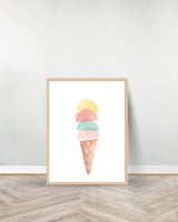 Set of 3 decorative paintings - Balloons | Rainbow | Ice Cream - Wood