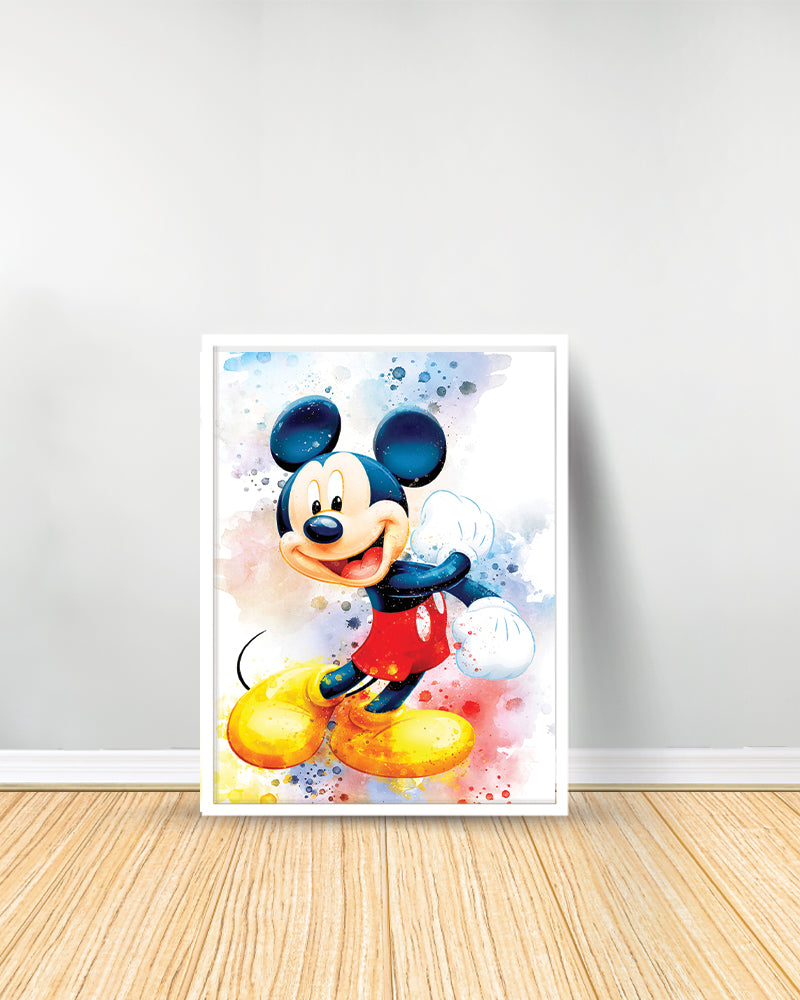Ensemble de 3 Tableaux décoratifs - Mickey Mouse - Blanc