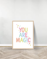 Set of 3 decorative paintings - Hearts | Rainbow | You Are Magic - Wood