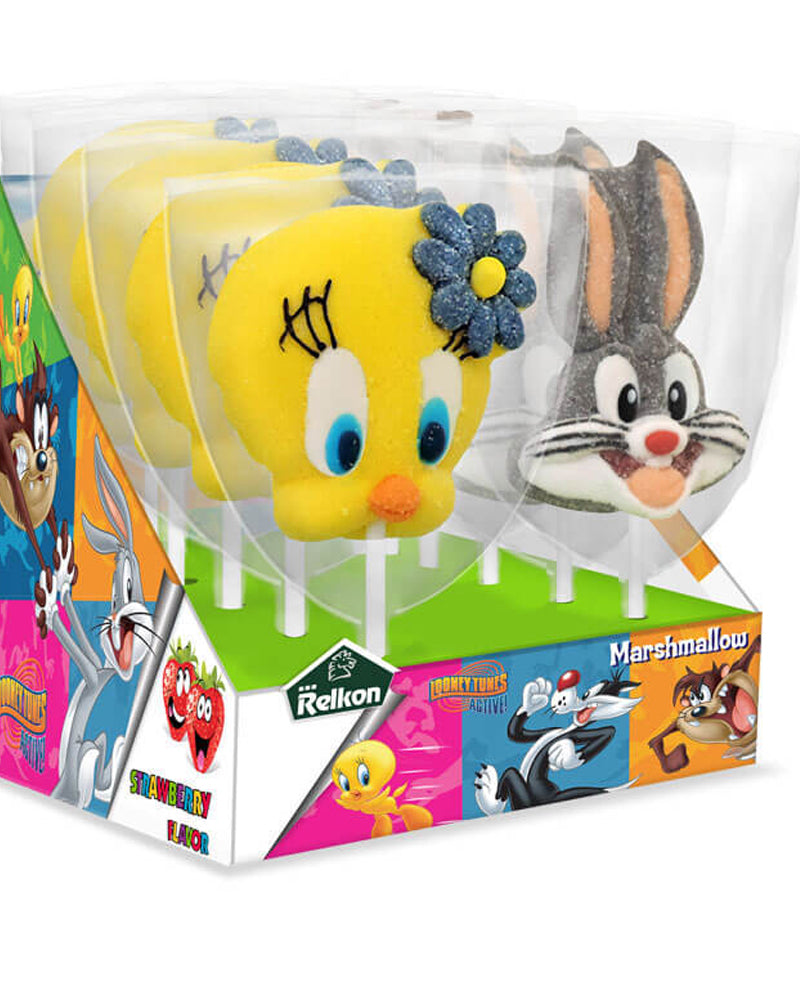 Relkon Looney Tunes Marshmallow Lollipops - Yellow