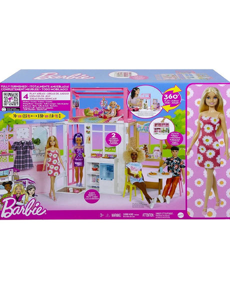 Barbie - Barbie Accs Maison De Barbie Transportable 3A+