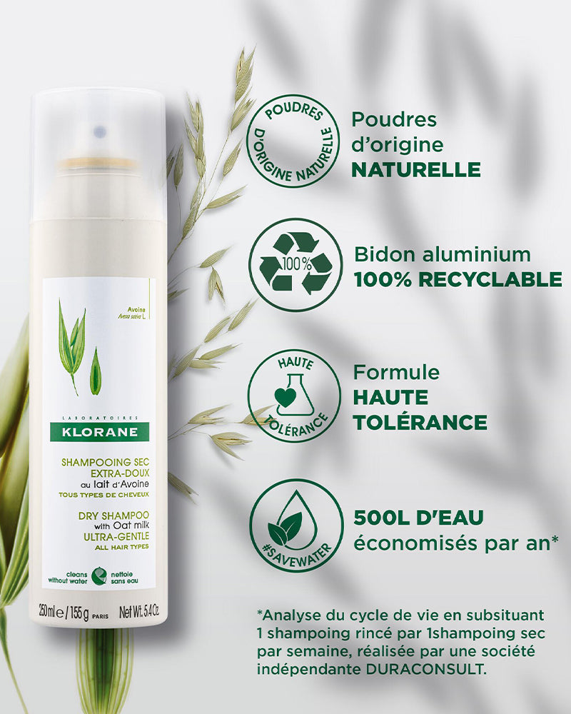 Klorane Shampooing sec extra-doux au lait d'Avoine - 150ml