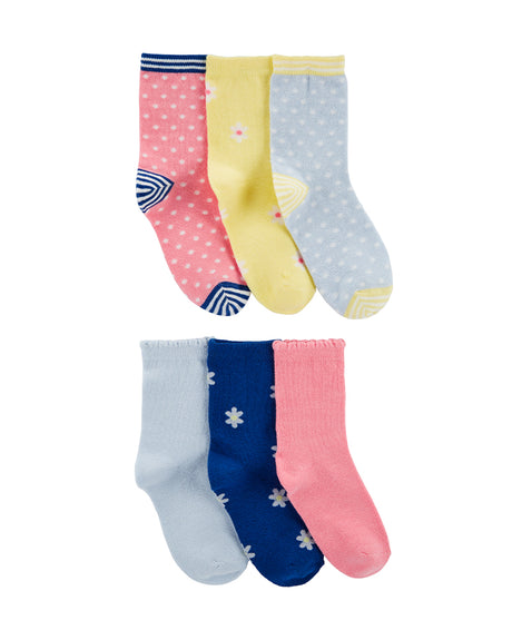 Lot de 6 chaussettes À Fleurs Carter's - Jaune & Marine