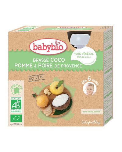 Babybio Gourde Brassé Coco Pomme Poire 4 x 85g