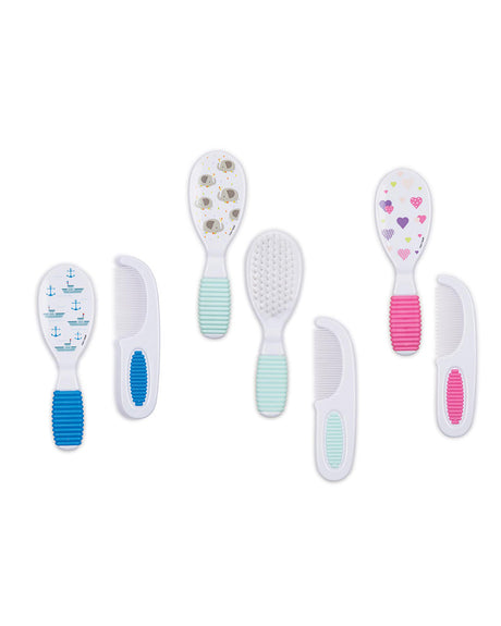 Nuby 3m+ Brush and Comb Set - Light Blue