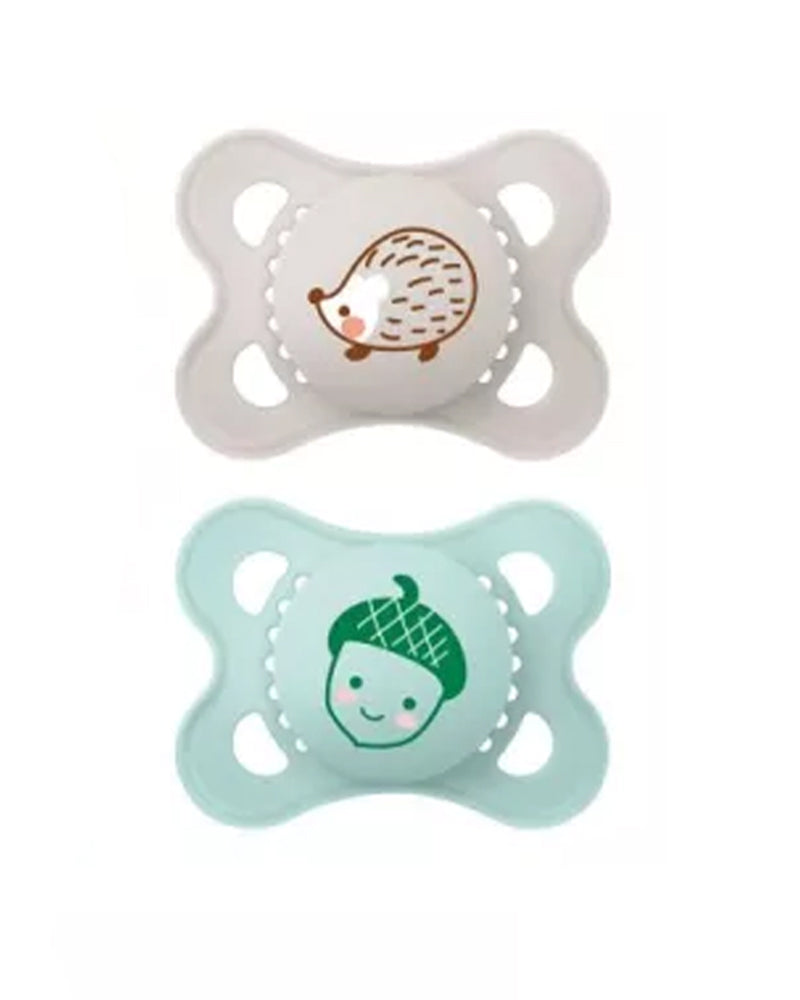 Set of 2 MAM Original Pacifiers 2-6 months - Hedgehog & Acorn