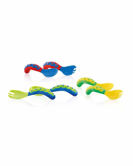 Nûby Learning Cutlery (Spoons+Fork) +9m - Blue